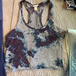 Gray blue & purple crop top size medium